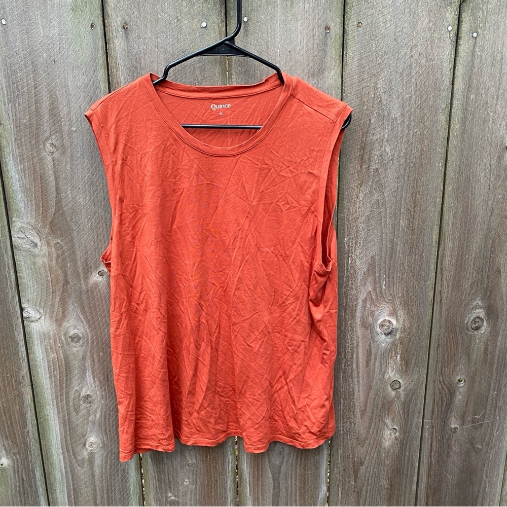 Women's Quince Terracotta Burnt‎ Orange Muscle Tank XL